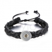 Snap Button Armband Leder